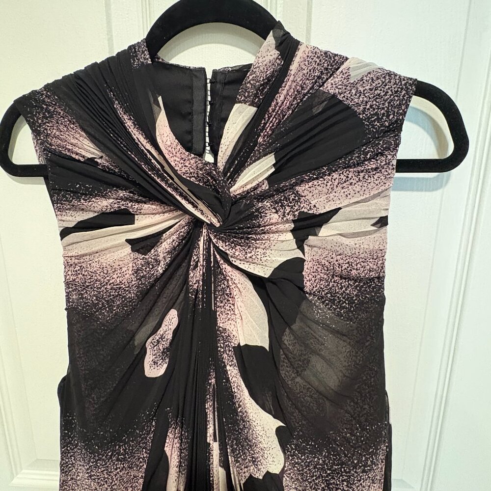 Diane Von Furstenberg Printed Pleated Trapeze Dress